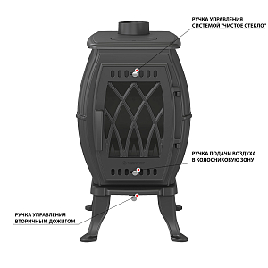 Печь-камин Везувий BX-09 "Антрацит" (чугунный)